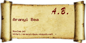 Aranyi Bea névjegykártya